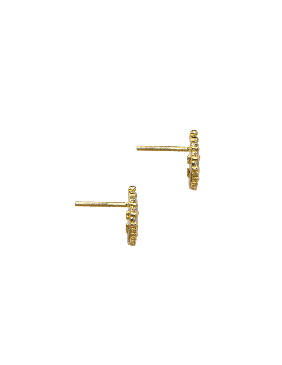 Broqueles de óvalo de plata p 925 con acabado pavé zirconia