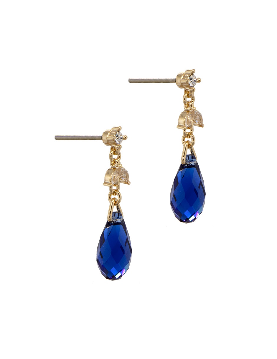 Aretes cortos de gota con acabado pavé 2