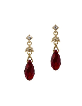 Aretes de gota Carré con acabado pavé cristal 1