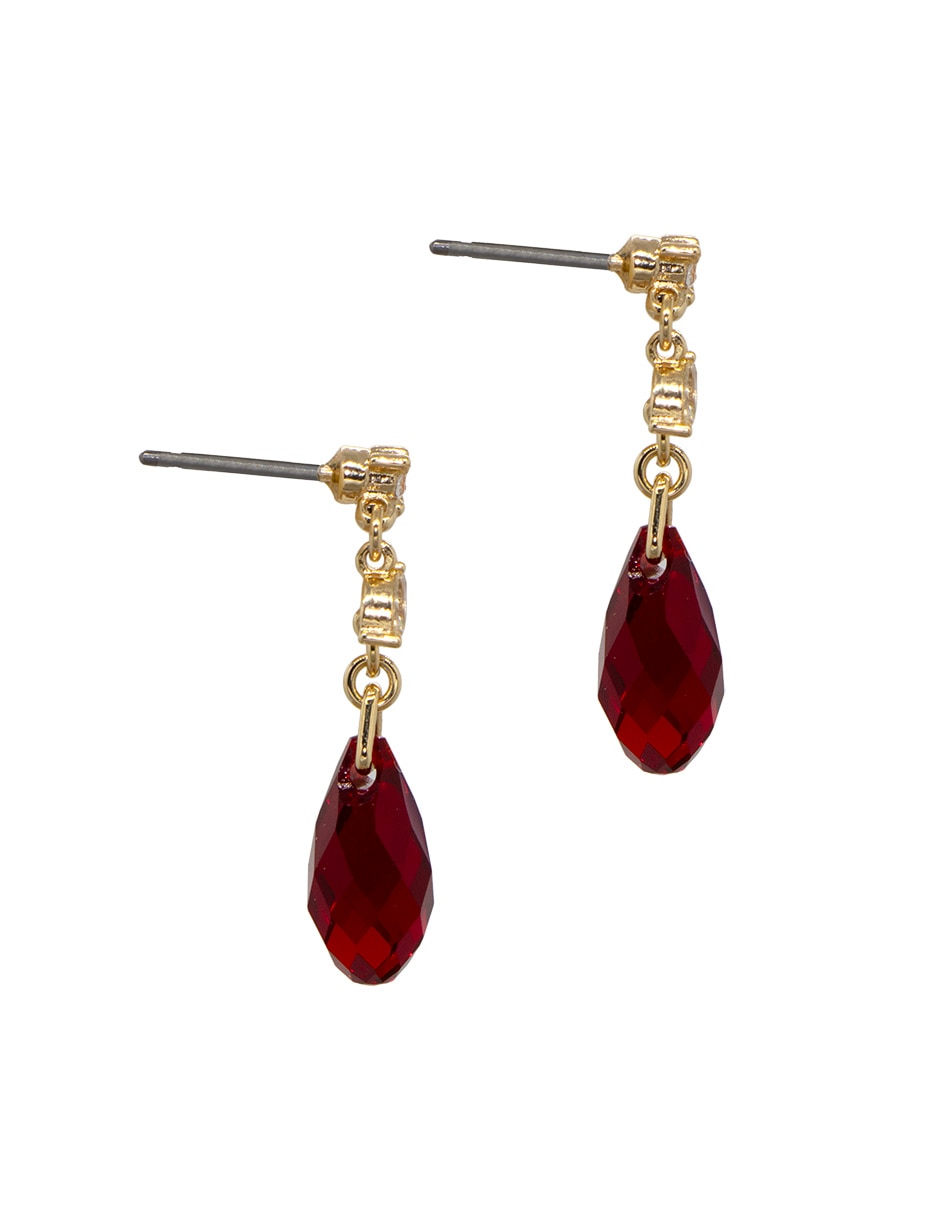 Aretes de gota Carré con acabado pavé cristal 3