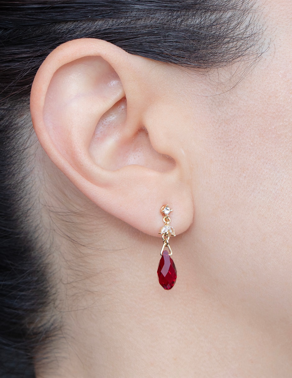 Aretes de gota Carré con acabado pavé cristal