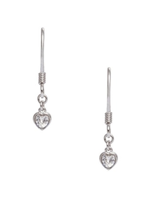 Aretes de corazón mossimo con acabado baño rodio zirconia
