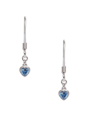 Aretes de corazón mossimo con acabado baño rodio zirconia cúbica