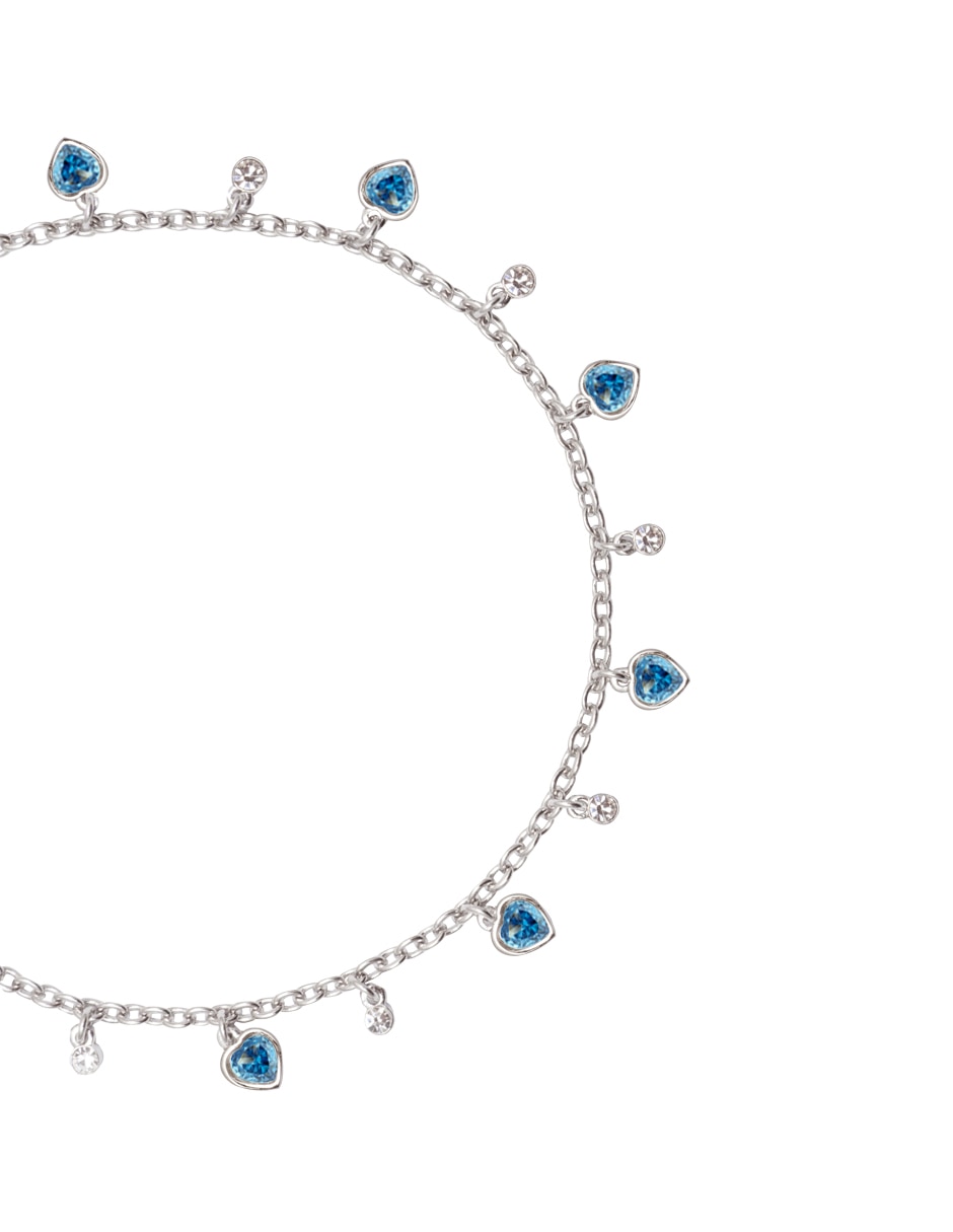 Pulsera con zirconia cúbica charms con acabado baño rodio 2