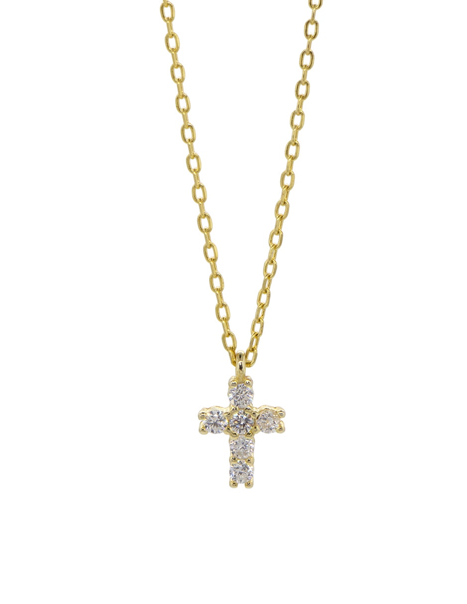 Collar con dije de cruz artre de plata p 925