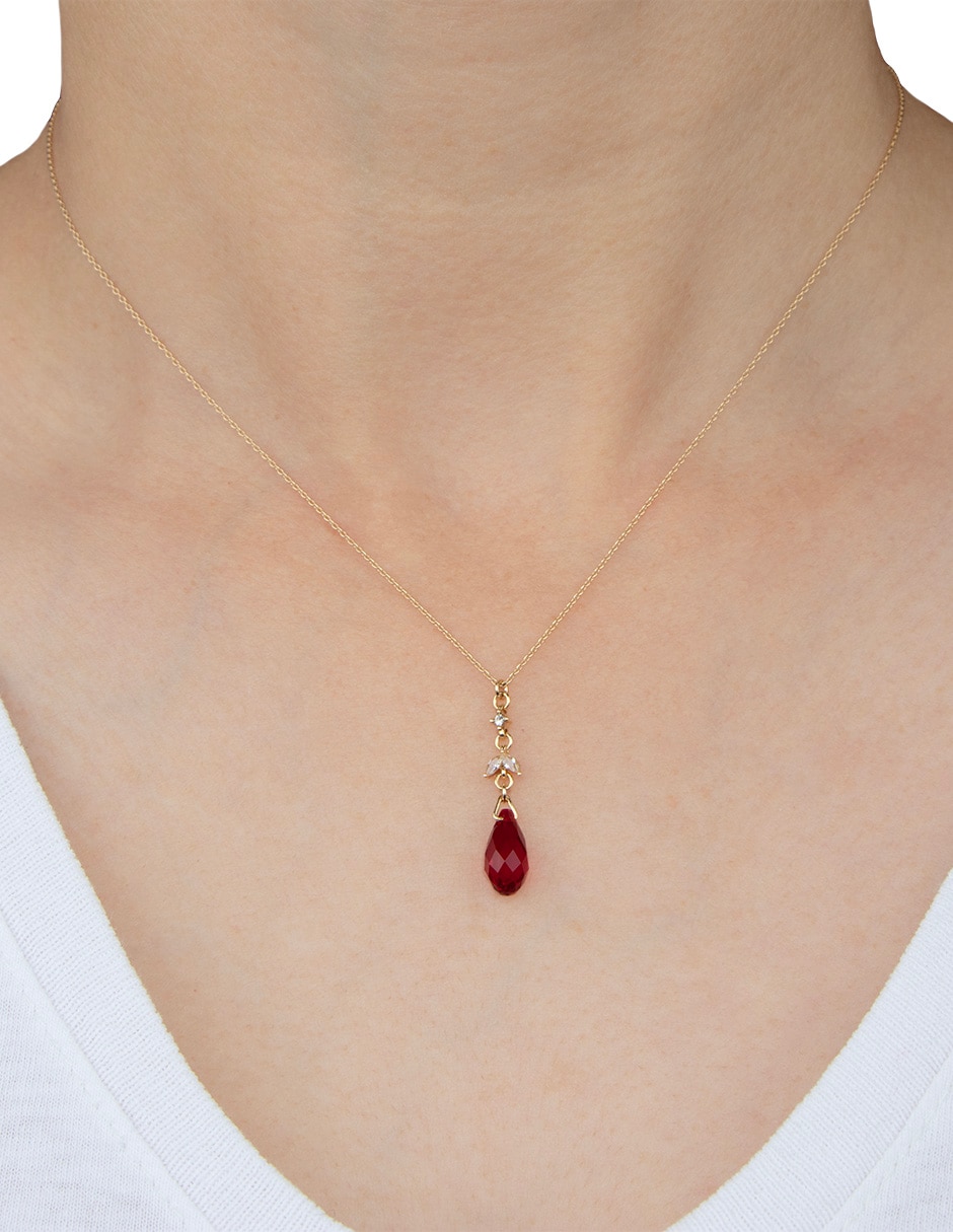Collar con dije de gota briolettes Collar con dije de gota briolettes