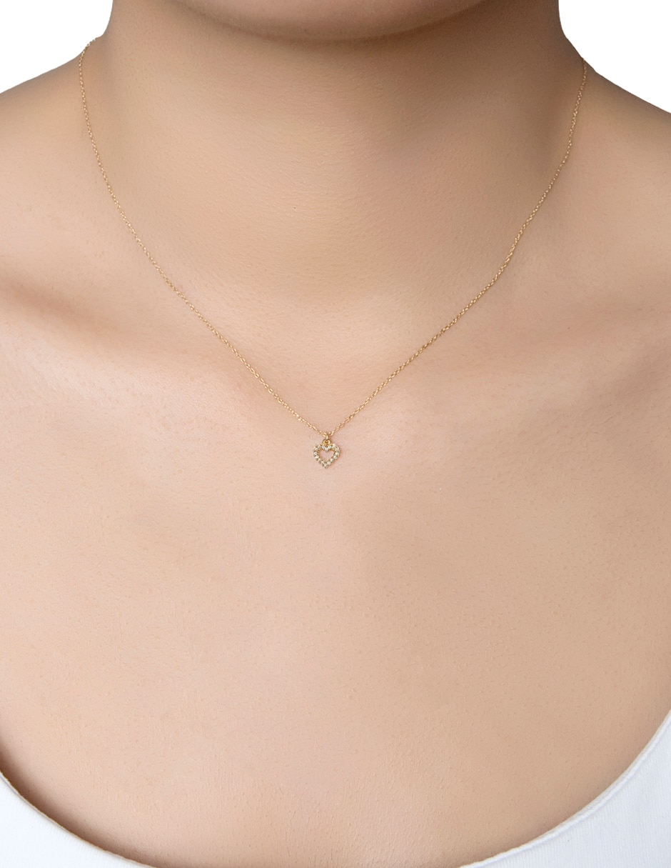 Colgante y dije de corazón cristal