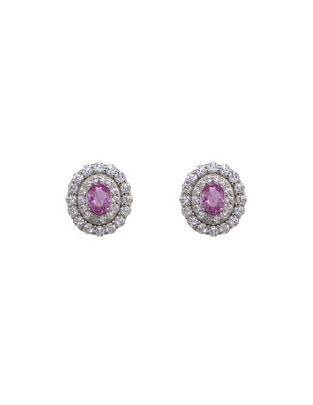 Broqueles Carré de plata P 925 con acabado pavé zirconia