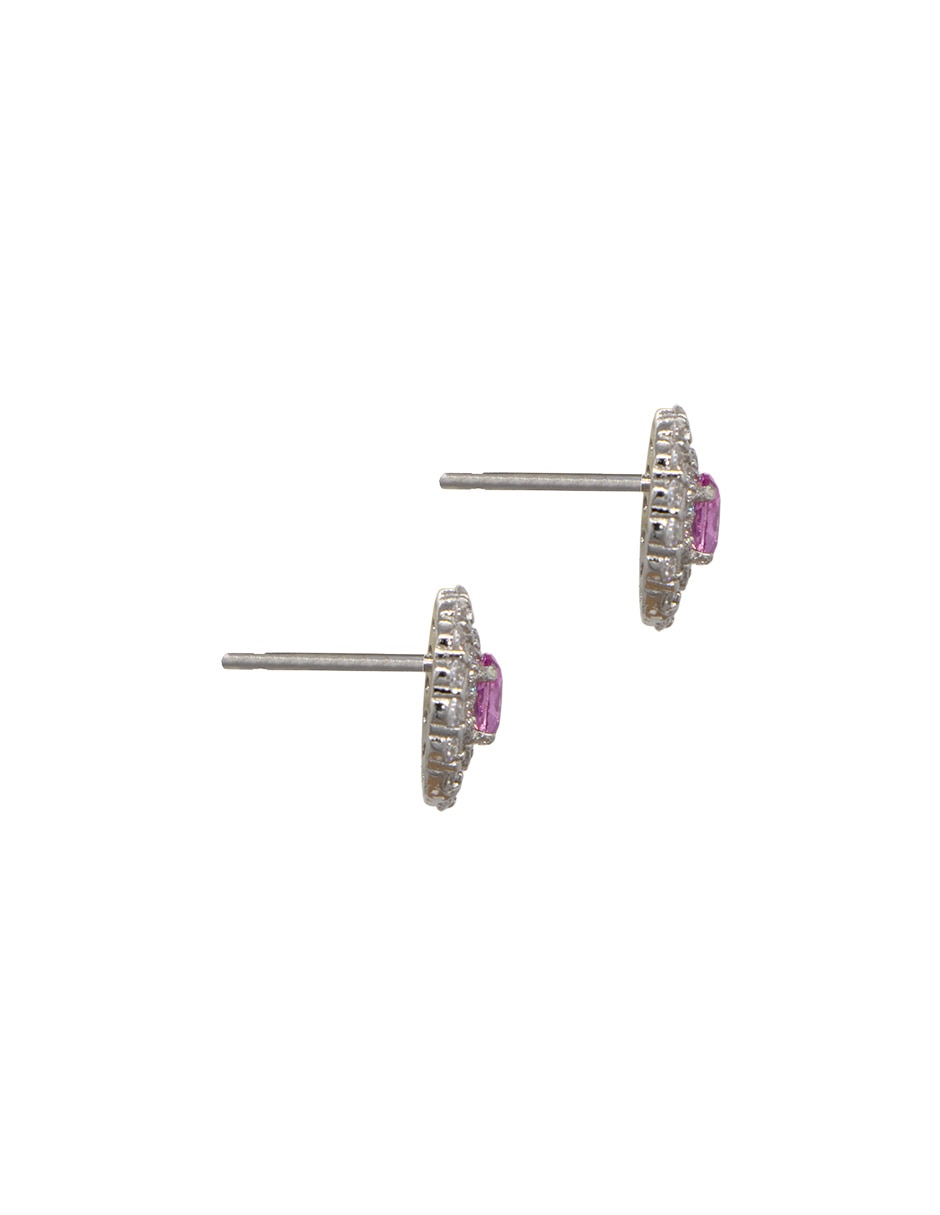 Broqueles Carré de plata P 925 con acabado pavé zirconia