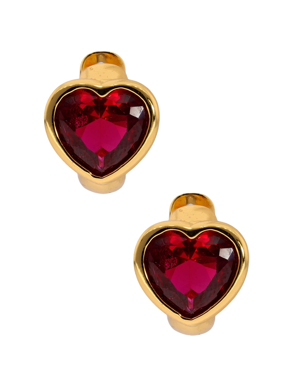 Aretes de corazón con acabado pulido 1