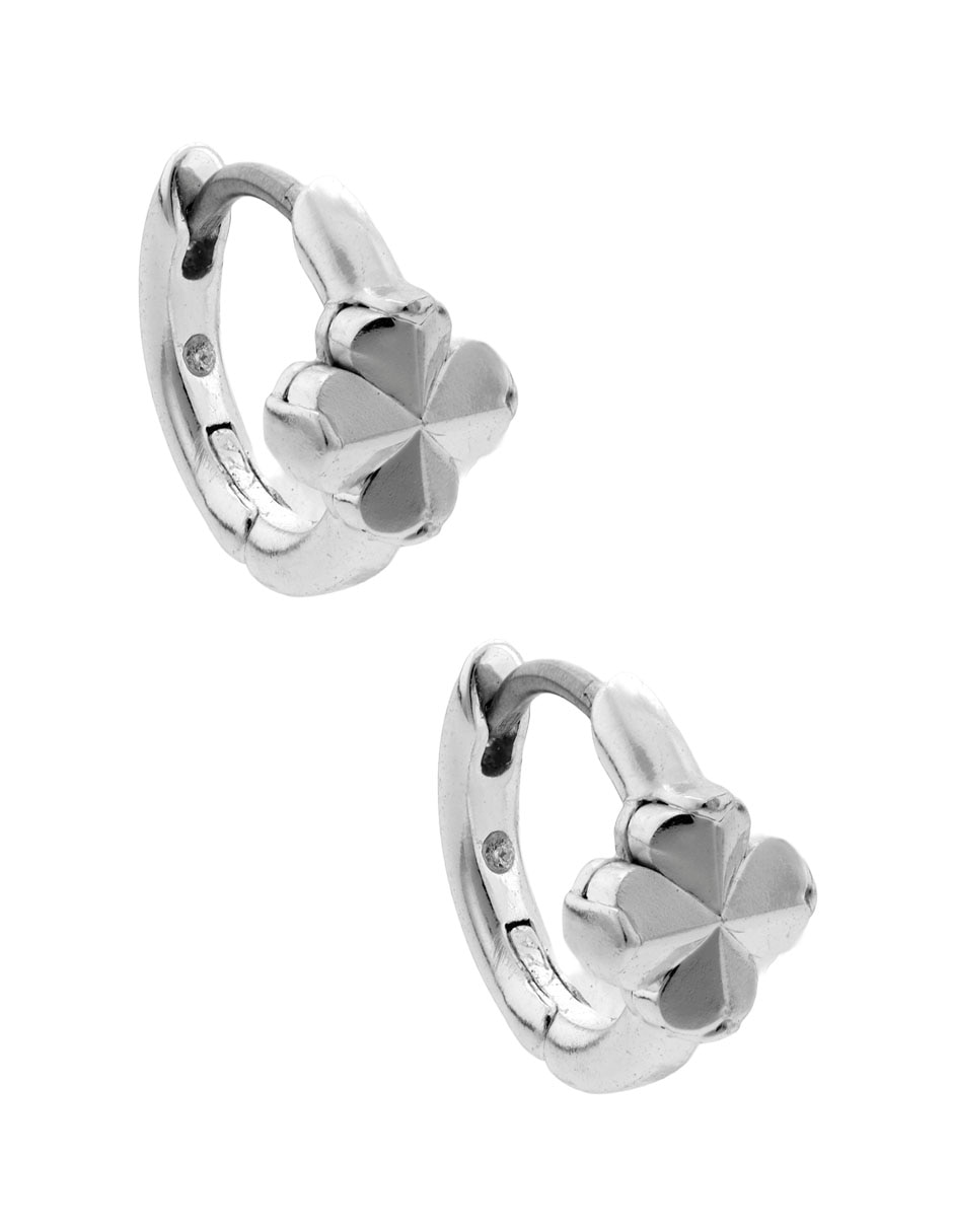 Aretes de flor de plata P 925 con acabado brillante 2