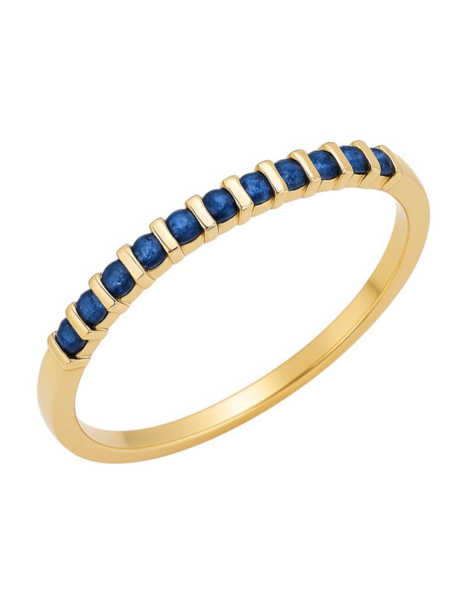 Anillo multi gemas circular 14 k de oro amarillo zirconia pulido