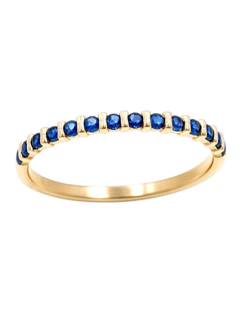 Anillo multi gemas circular 14 k de oro amarillo zirconia pulido