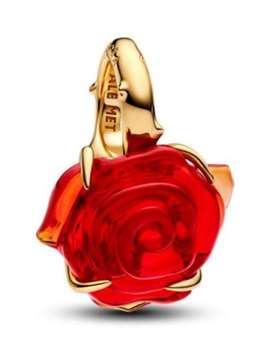 Charm de flor Disney x La Bella y La Bestia de plata P 925 1