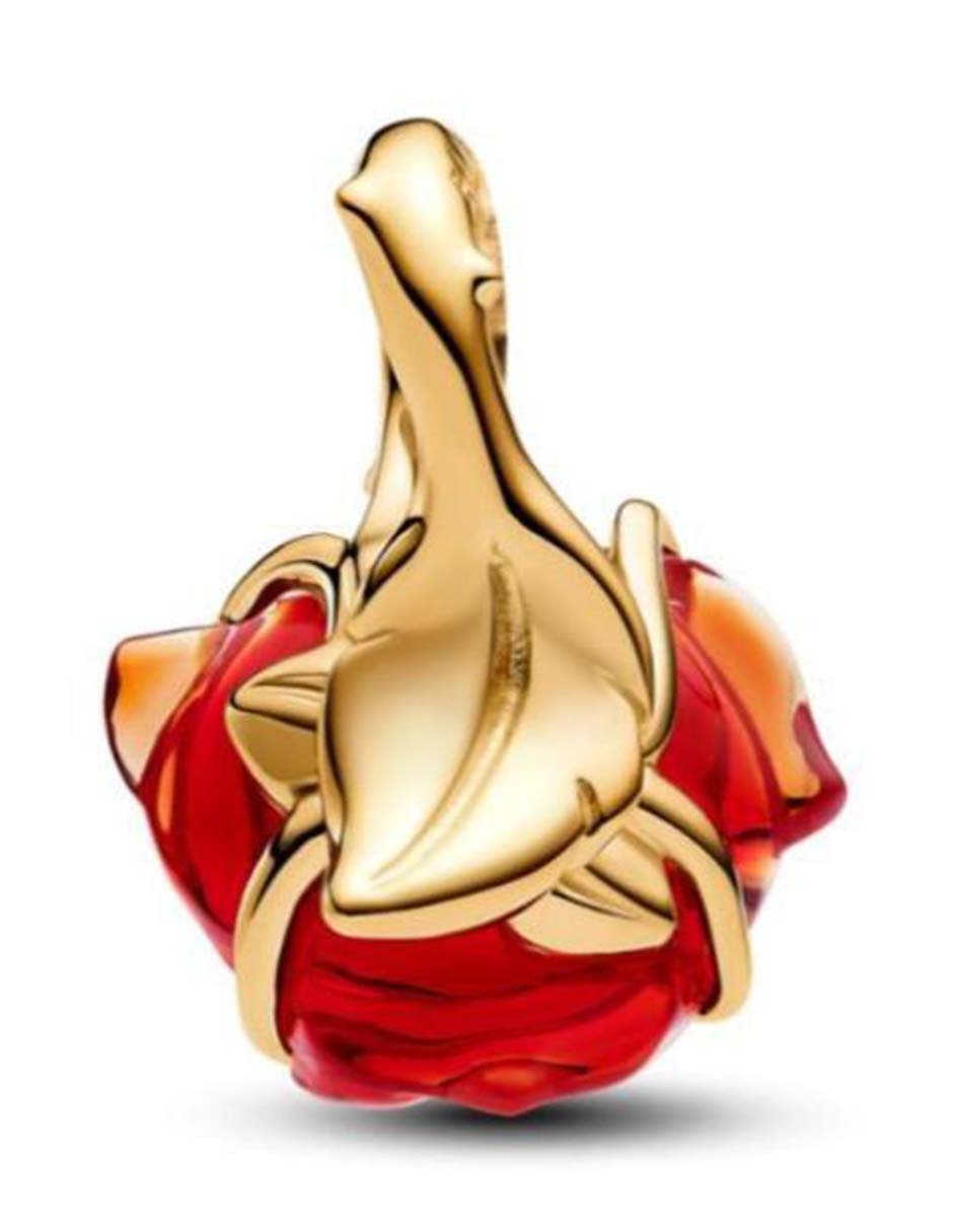 Charm de flor Disney x La Bella y La Bestia de plata P 925 2