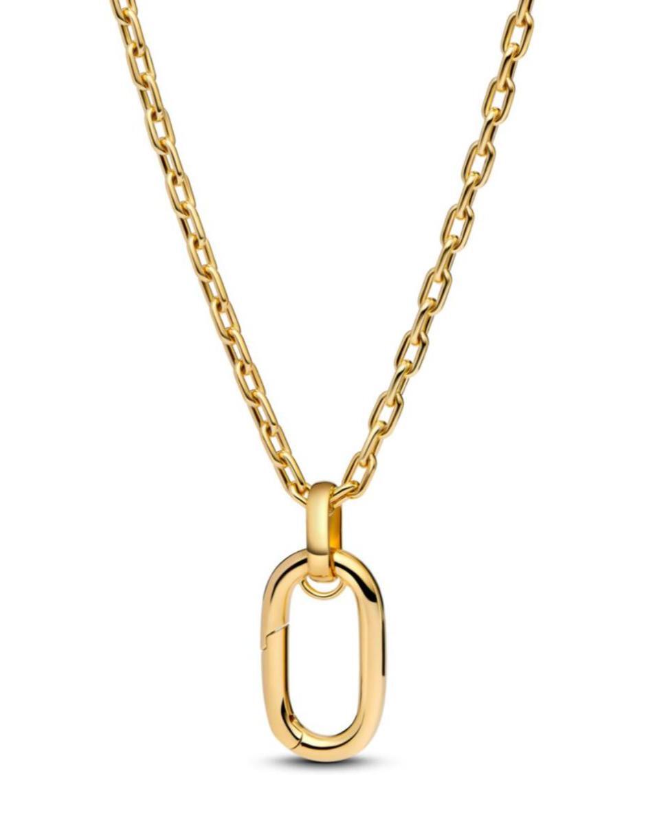 Collar con dije de eslabones de plata con acabado baño de oro P 925