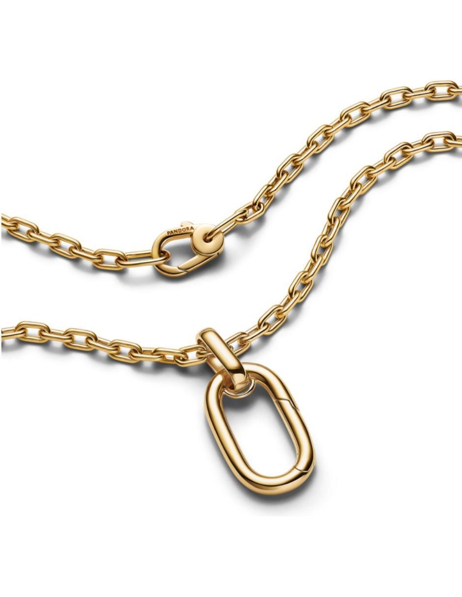 Collar con dije de eslabones de plata con acabado baño de oro P 925 3