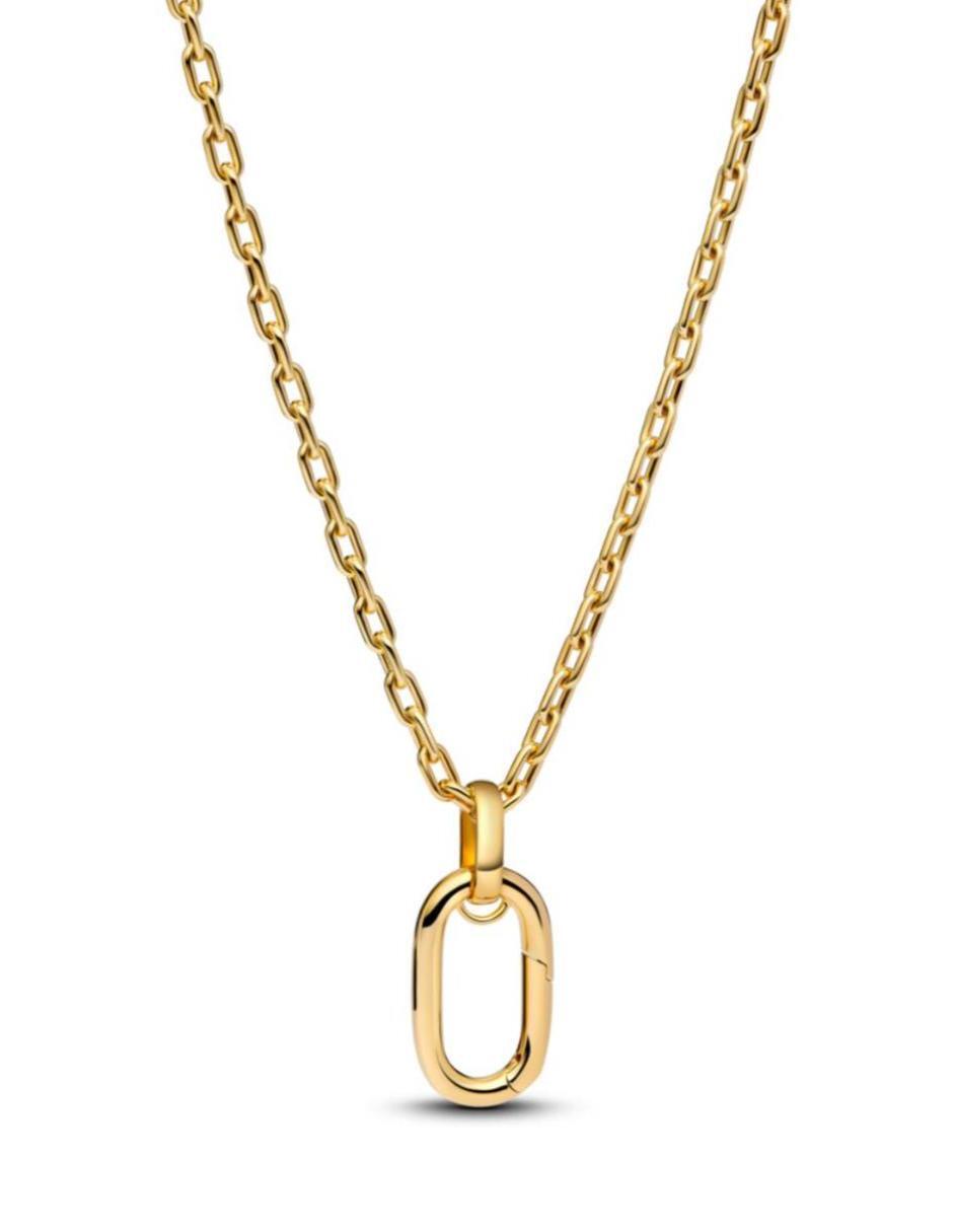 Collar con dije de eslabones de plata con acabado baño de oro P 925 4