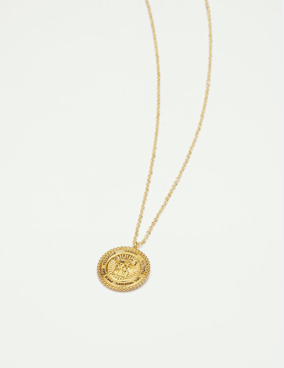 Collar signo zodiacal Géminis con acabado baño de oro 18 K 2