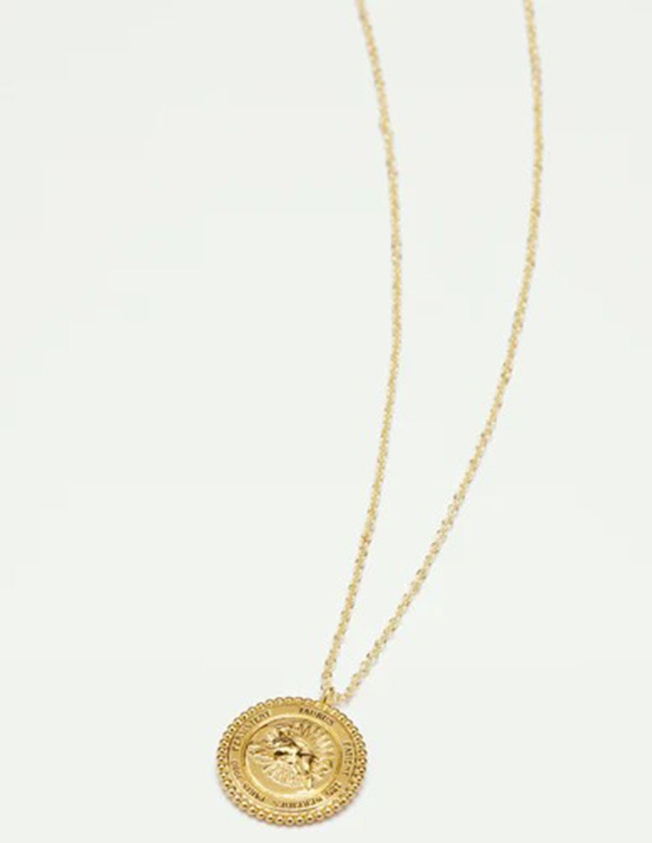 Collar con dije de signo zodiacal Constelación Libra de baño de oro 18 K