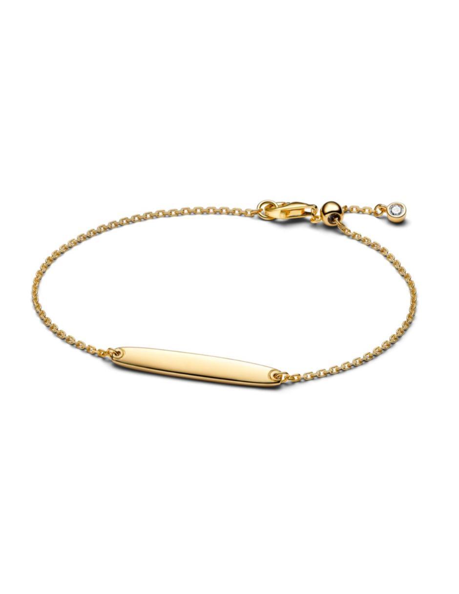 Brazalete de plata P 925 con zirconia cúbica Pandora Moments acabado baño de oro Brazalete de plata P 925 con zirconia cúbica Pandora Moments acabado baño de oro