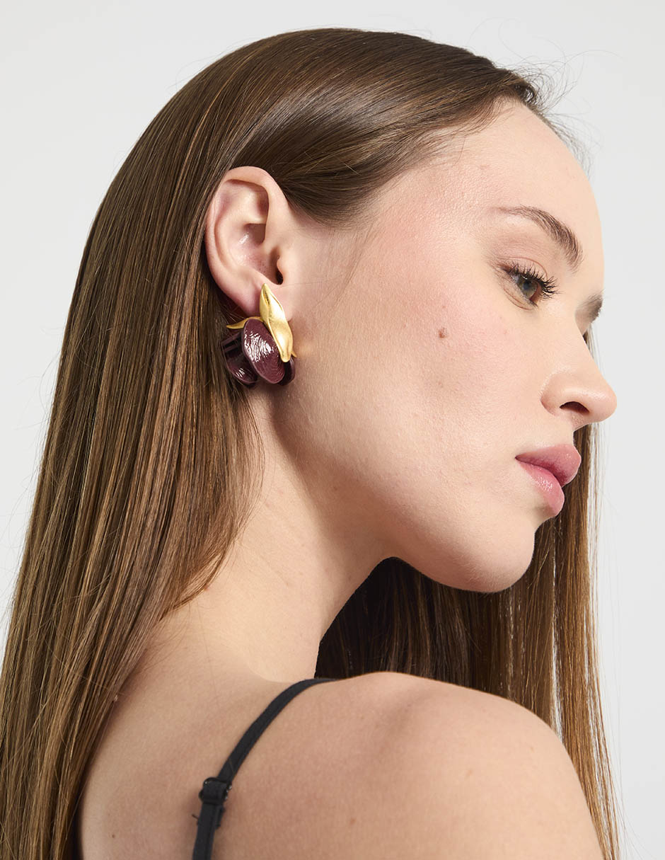 Aretes de cereza con acabado pulido 5