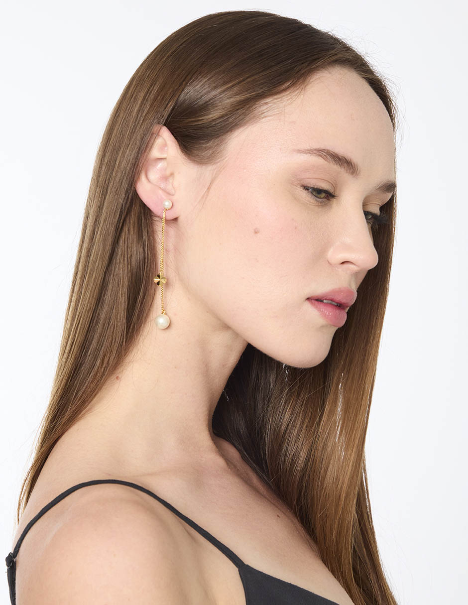 Aretes con acabado brillante perla 4