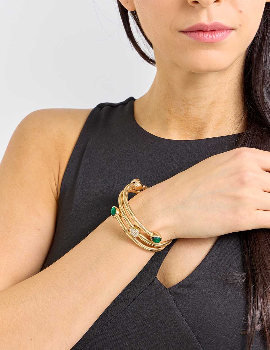 Pulsera Key Item Clr Mlt con acabado pavé Pulsera Key Item Clr Mlt con acabado pavé