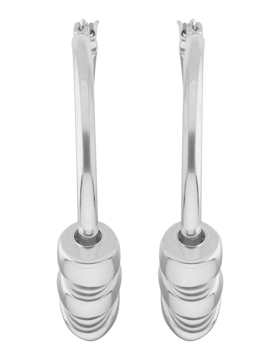 Arracadas Cyber Silver con acabado brillante Arracadas Cyber Silver con acabado brillante