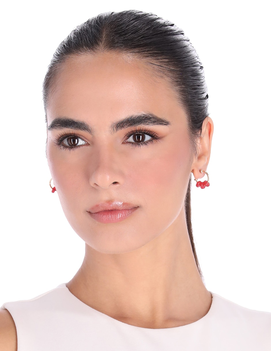 Set de aretes cuadrados Holiday Beads con acabado brillante 3
