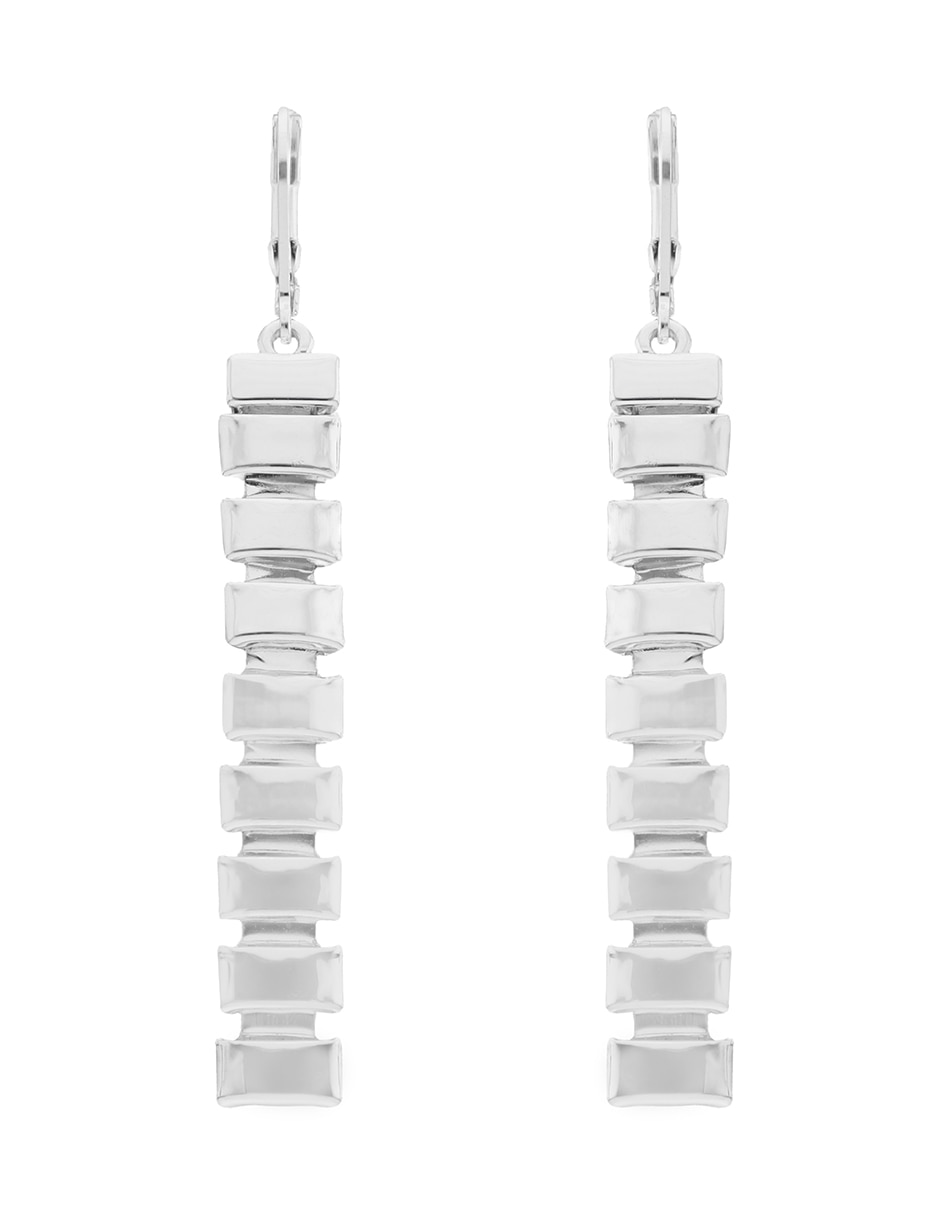 Aretes Cyber Silver con acabado brillante