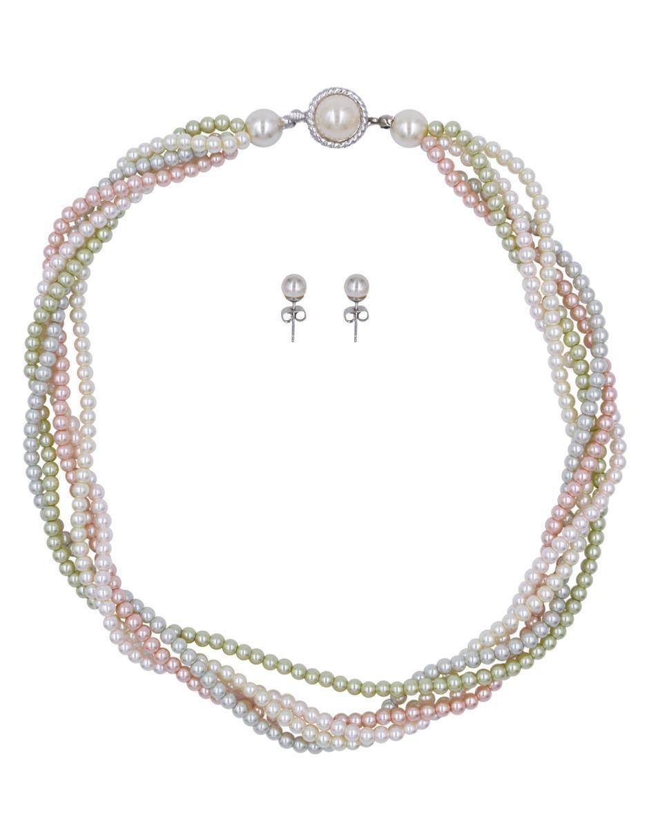 Aretes y collar redondo Perla de Mallorca perla