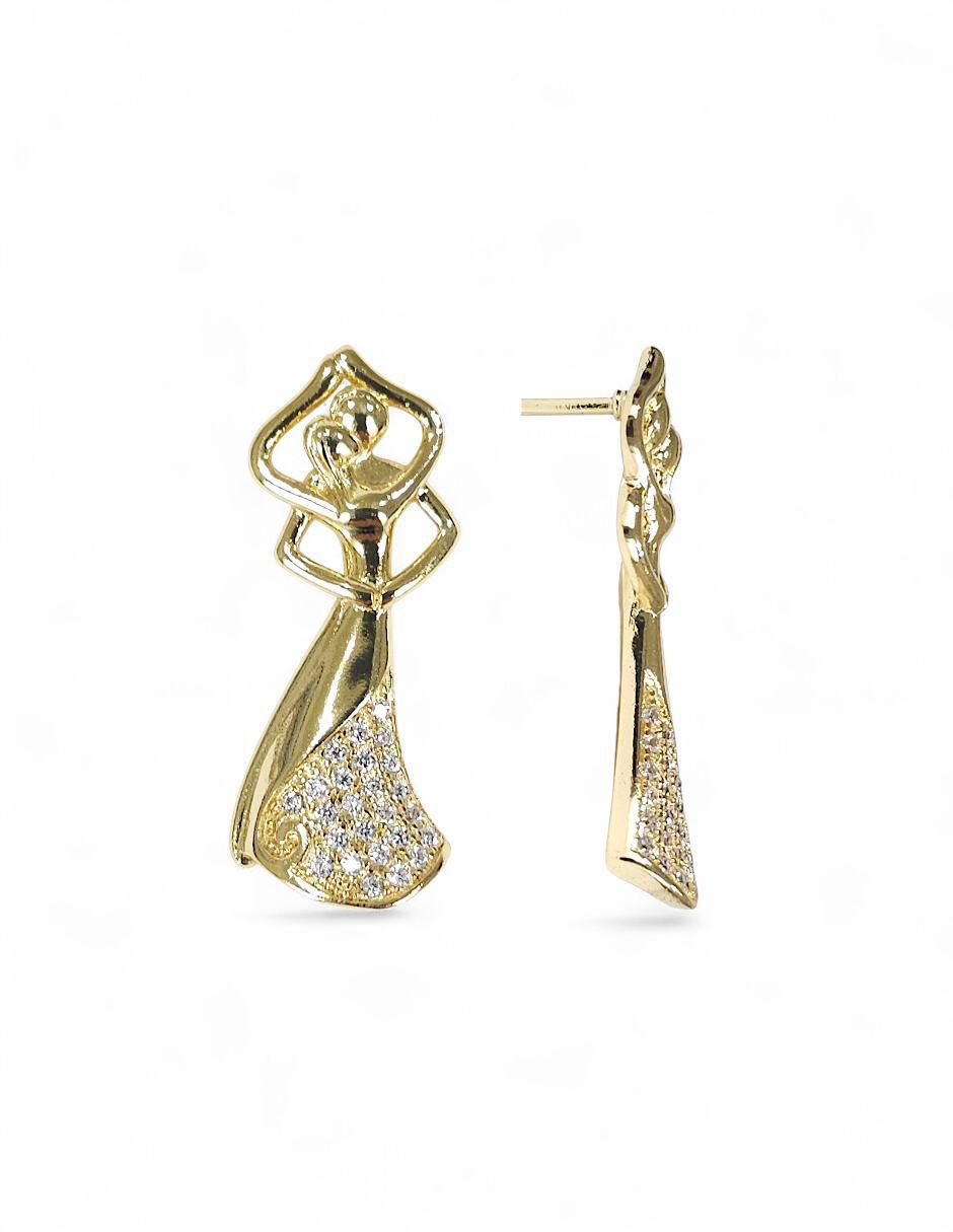 Aretes y collar 18 k zirconia 5