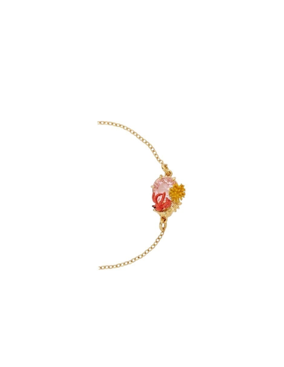 Pulsera Les Néréides con cristal 18 k con acabado baño de oro