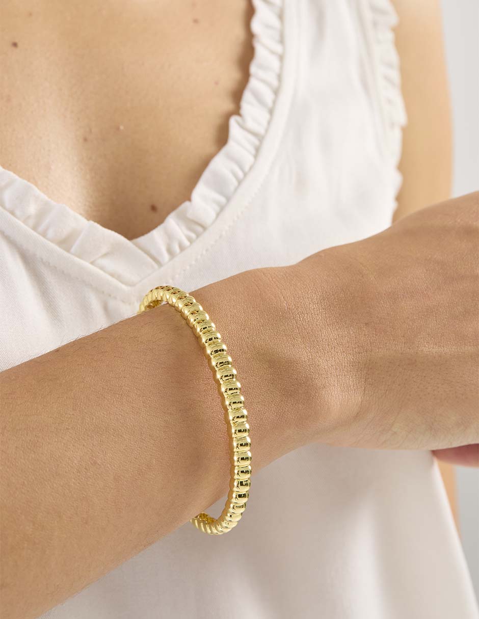 Brazalete de plata acabado baño de oro 18 K 3