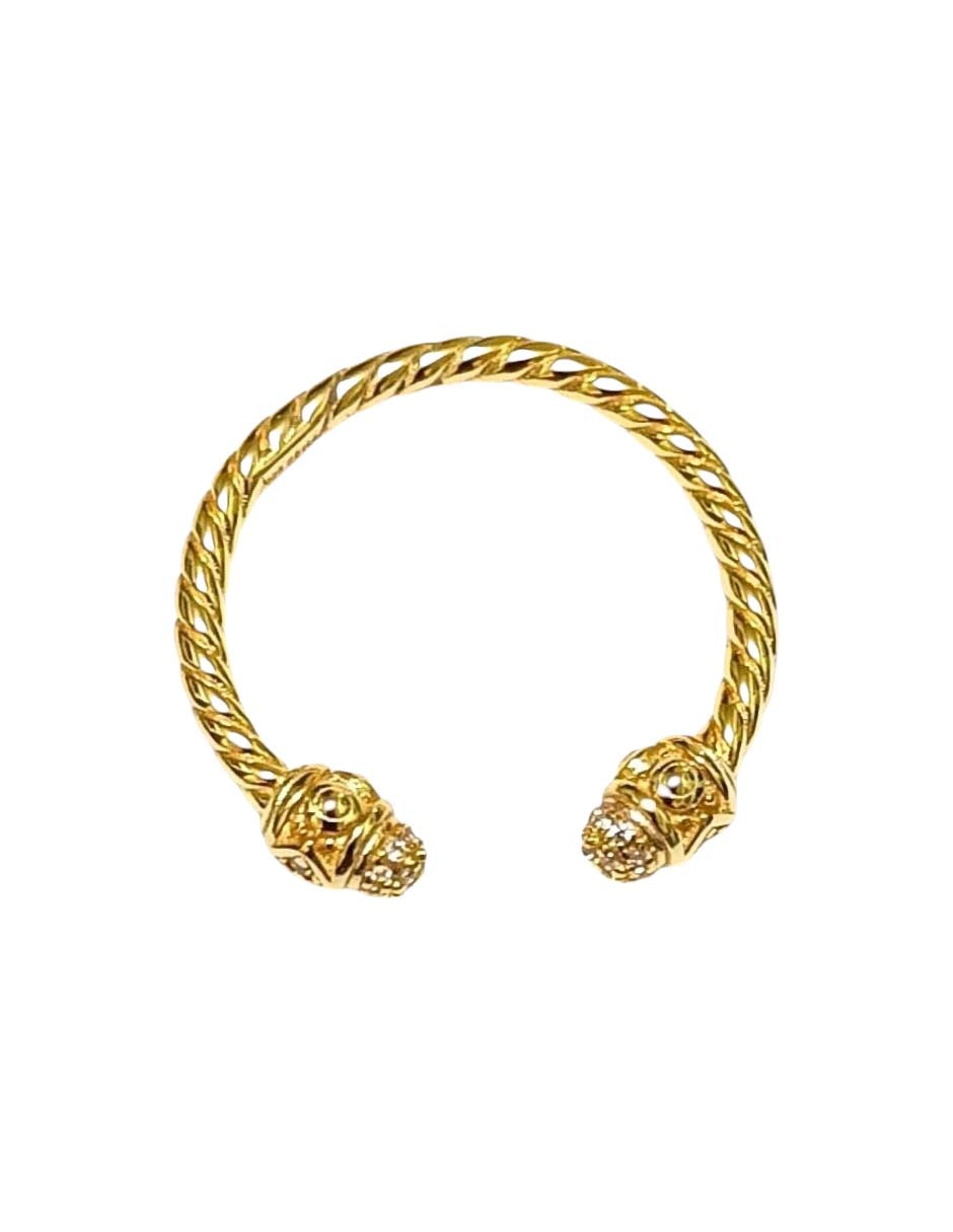 Anillo semicircular Classic Revisite de plata 18 k con acabado baño de oro