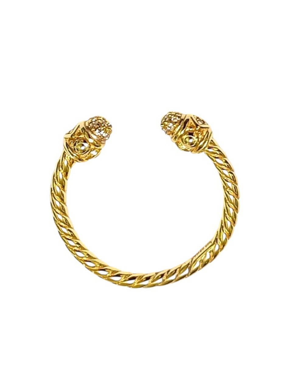 Anillo semicircular Classic Revisite de plata P 925 con acabado baño de oro 2