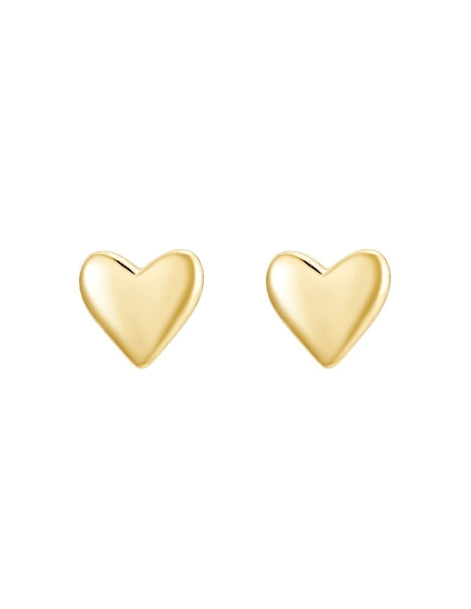 Aretes de corazón de plata P 925 con acabado liso