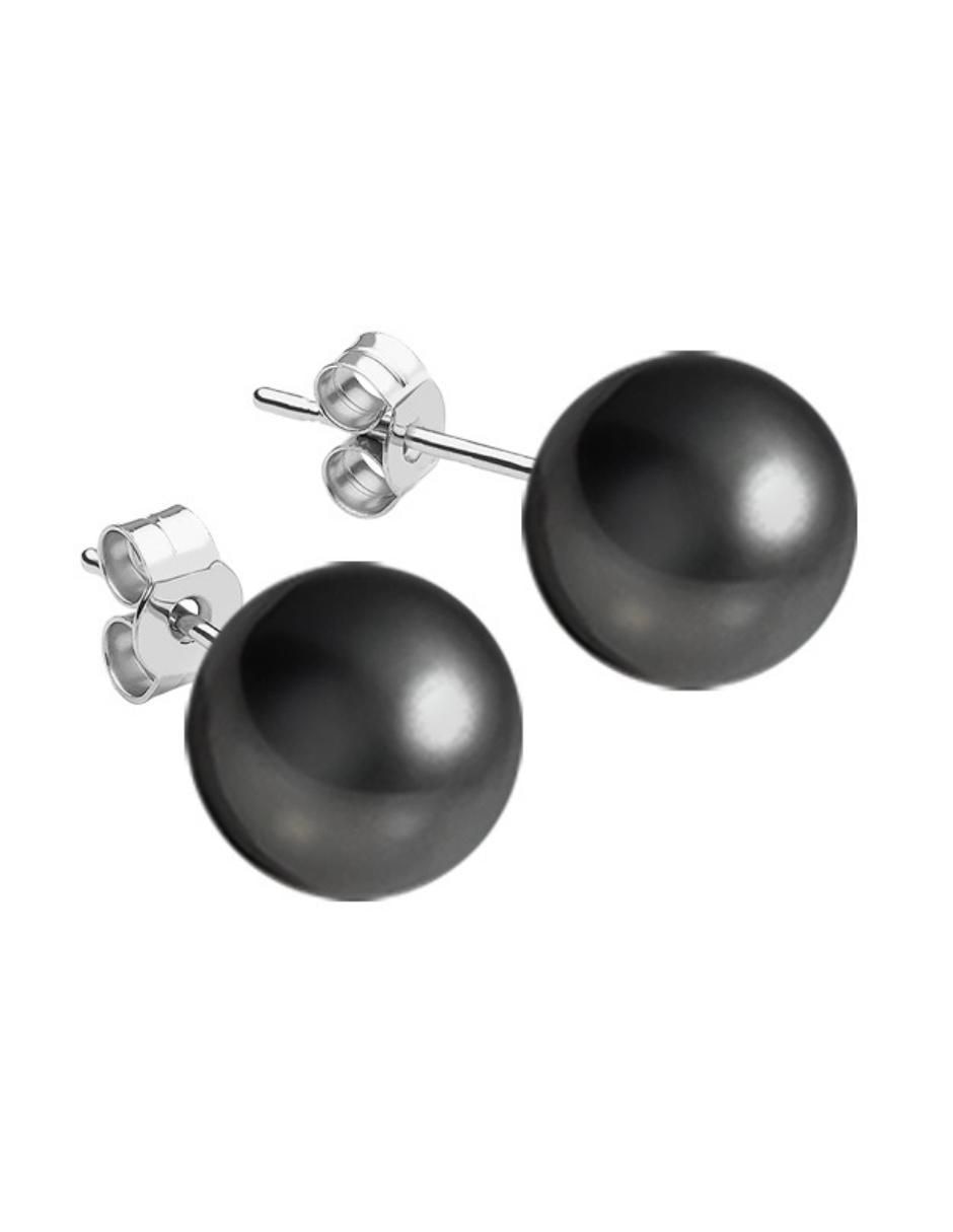Set de aretes redondos de plata P 925 con acabado brillante 5