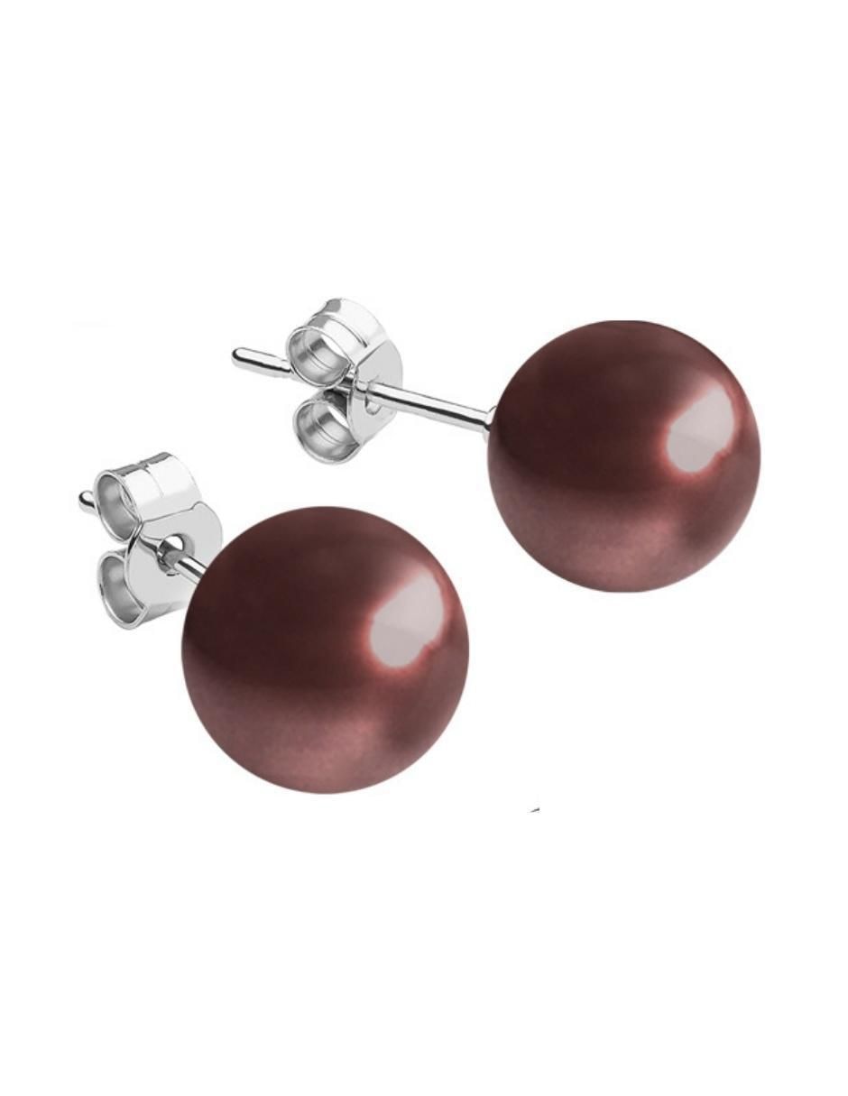 Set de aretes redondos de plata P 925 con acabado brillante 6