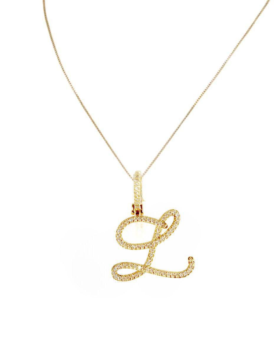 Collar con dije letra a de oro laminado 10 K