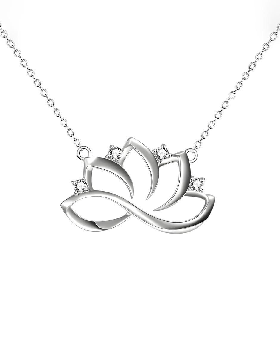 Collar con dije flor Glam Pop de plata P 925