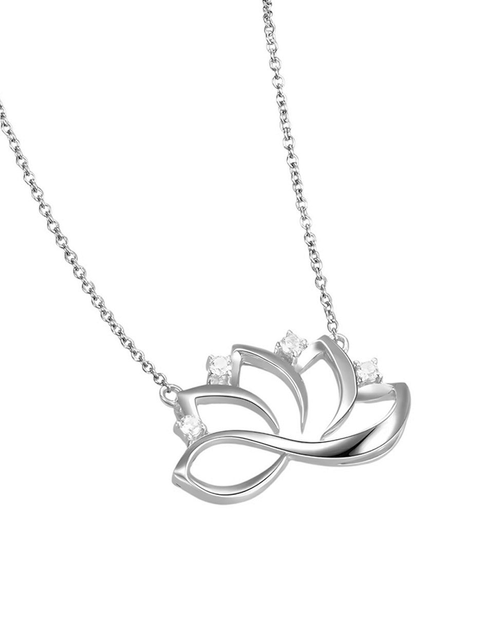 Collar con dije flor Glam Pop de plata P 925 2