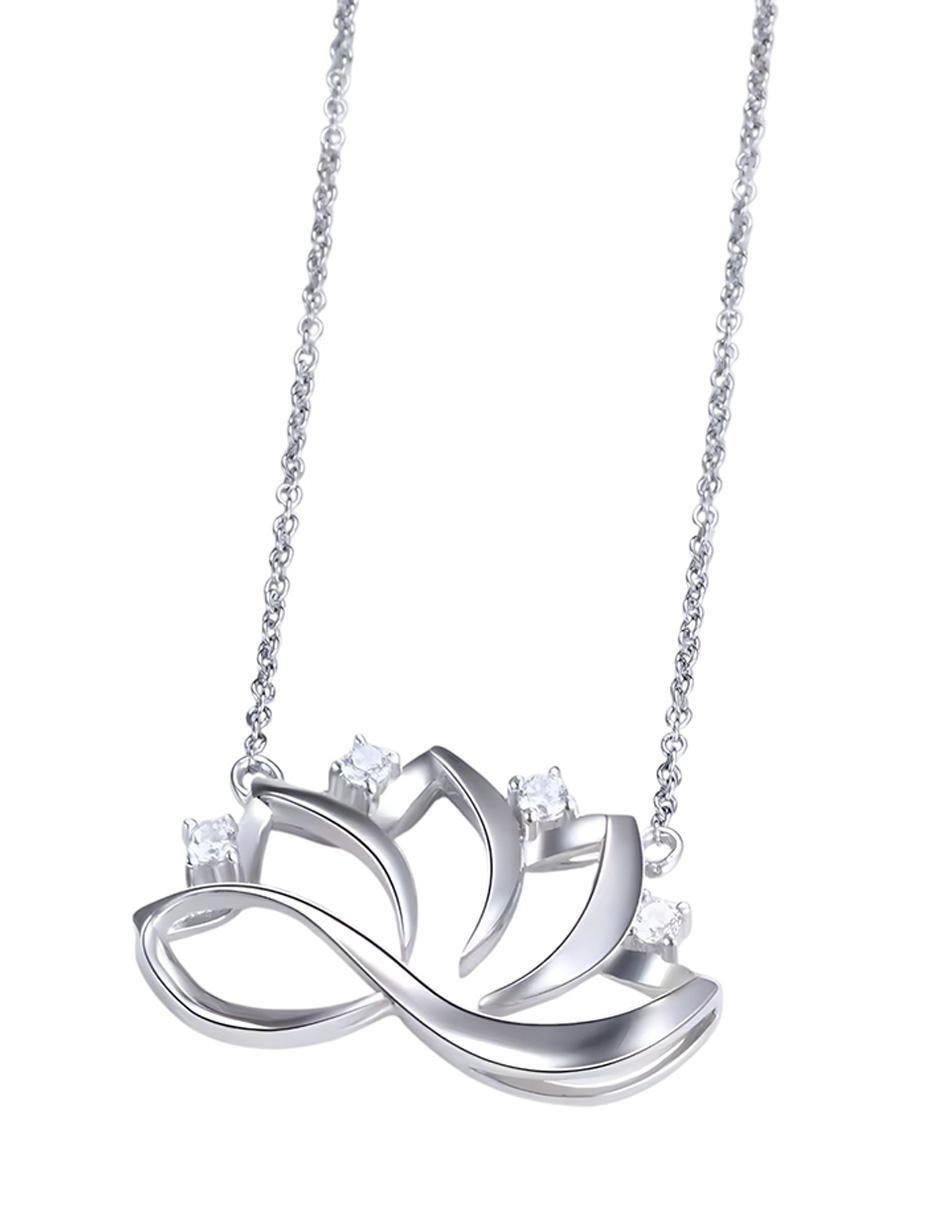 Collar con dije flor Glam Pop de plata P 925 3
