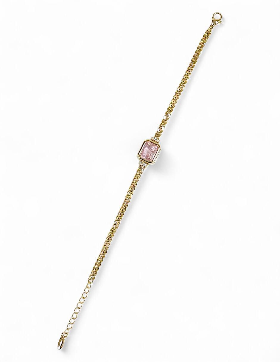 Pulsera con zirconia acabado baño de oro 18 K