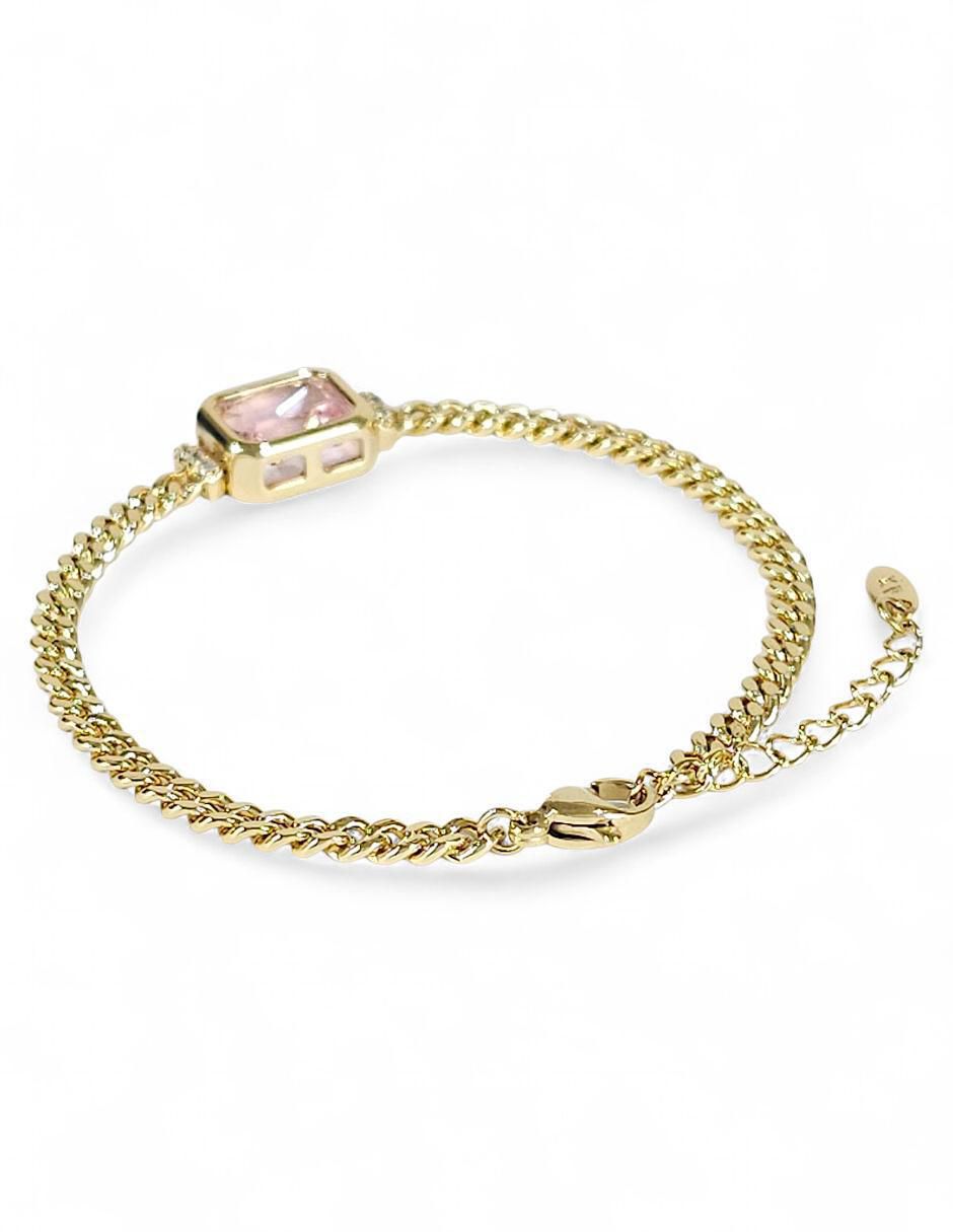 Pulsera con zirconia acabado baño de oro 18 K 5