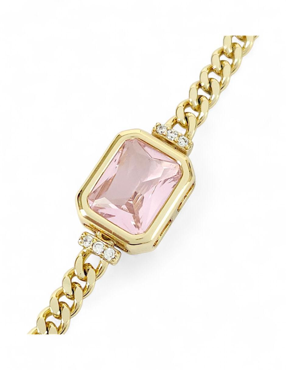 Pulsera con zirconia acabado baño de oro 18 K 6