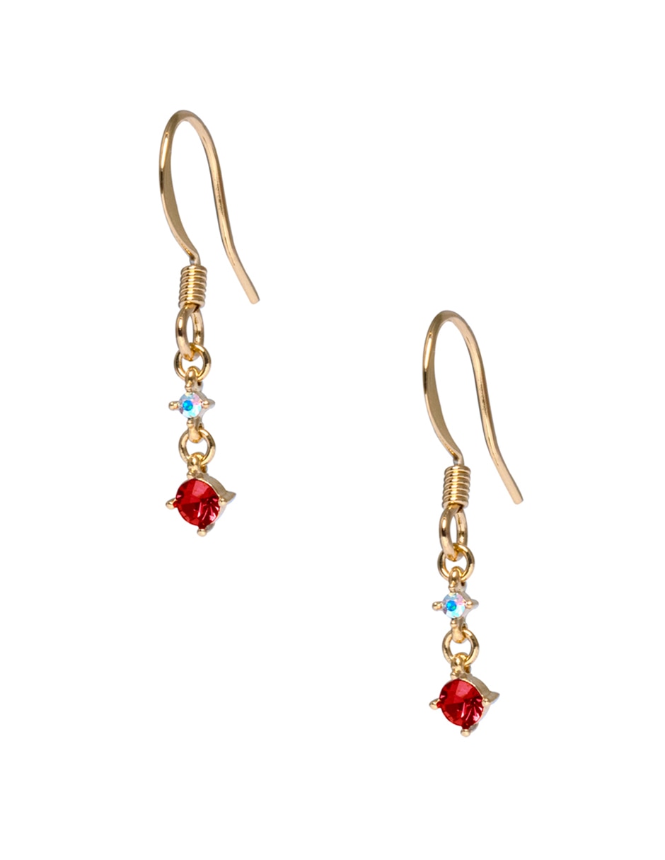 Aretes largos Westies con acabado pavé cristal