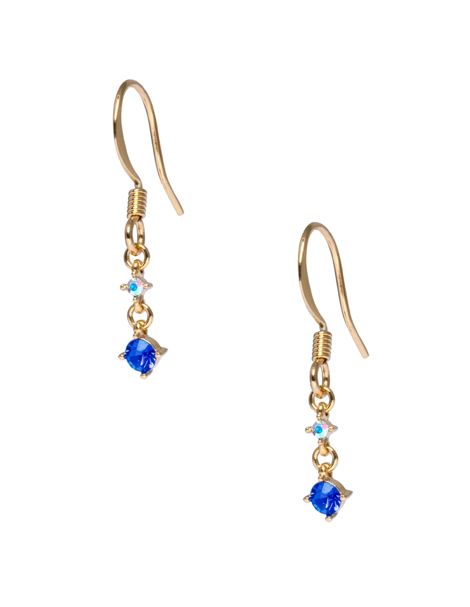 Aretes largos Westies con acabado pavé cristal