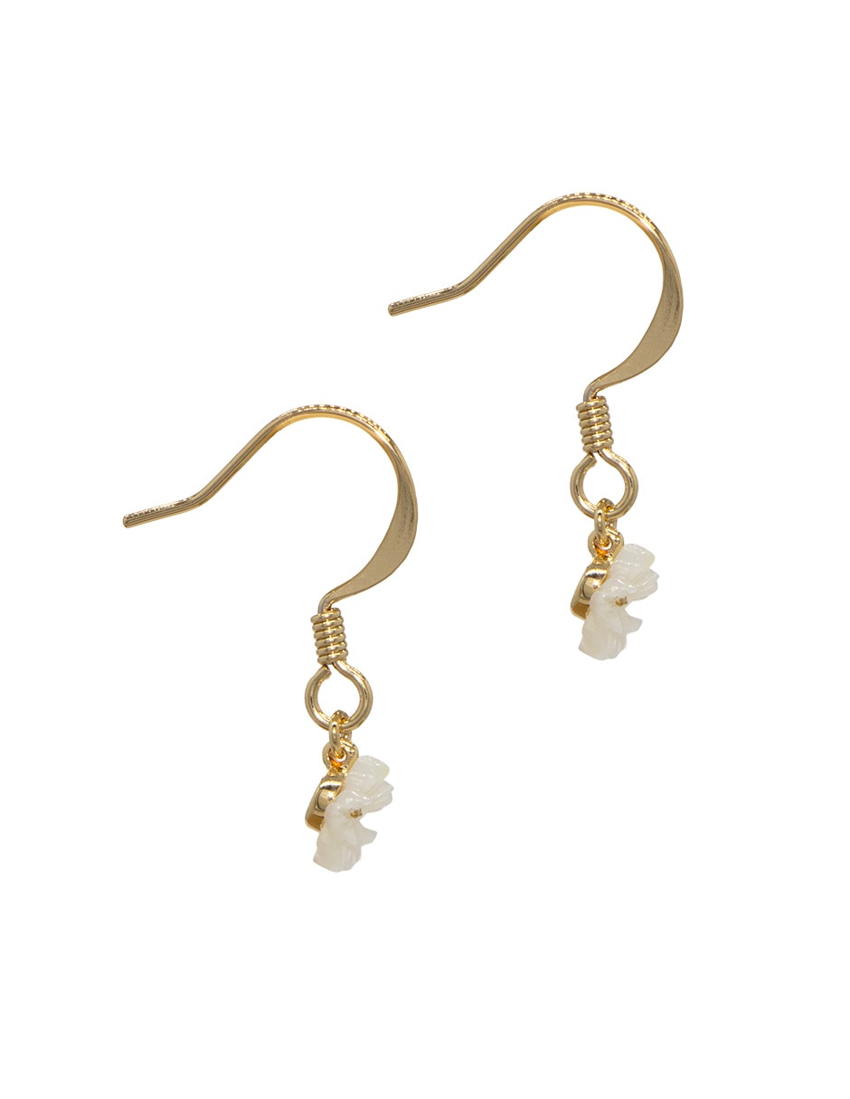 Aretes de flor Carré con acabado pulido madre perla 3